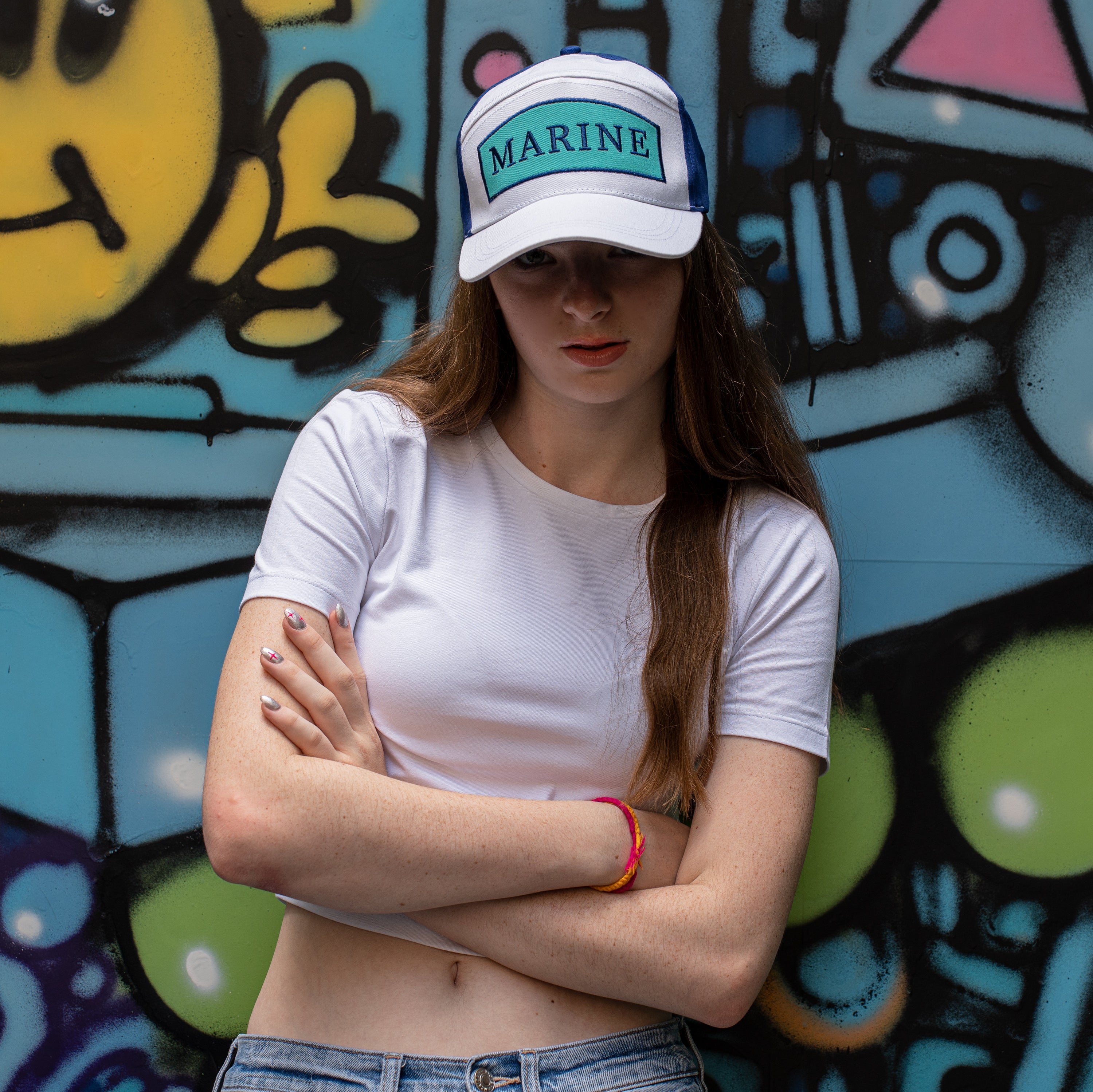 Naval Officer Style Hat – Adjustable Blue & White Marine Cap | Costume & Casual Wear