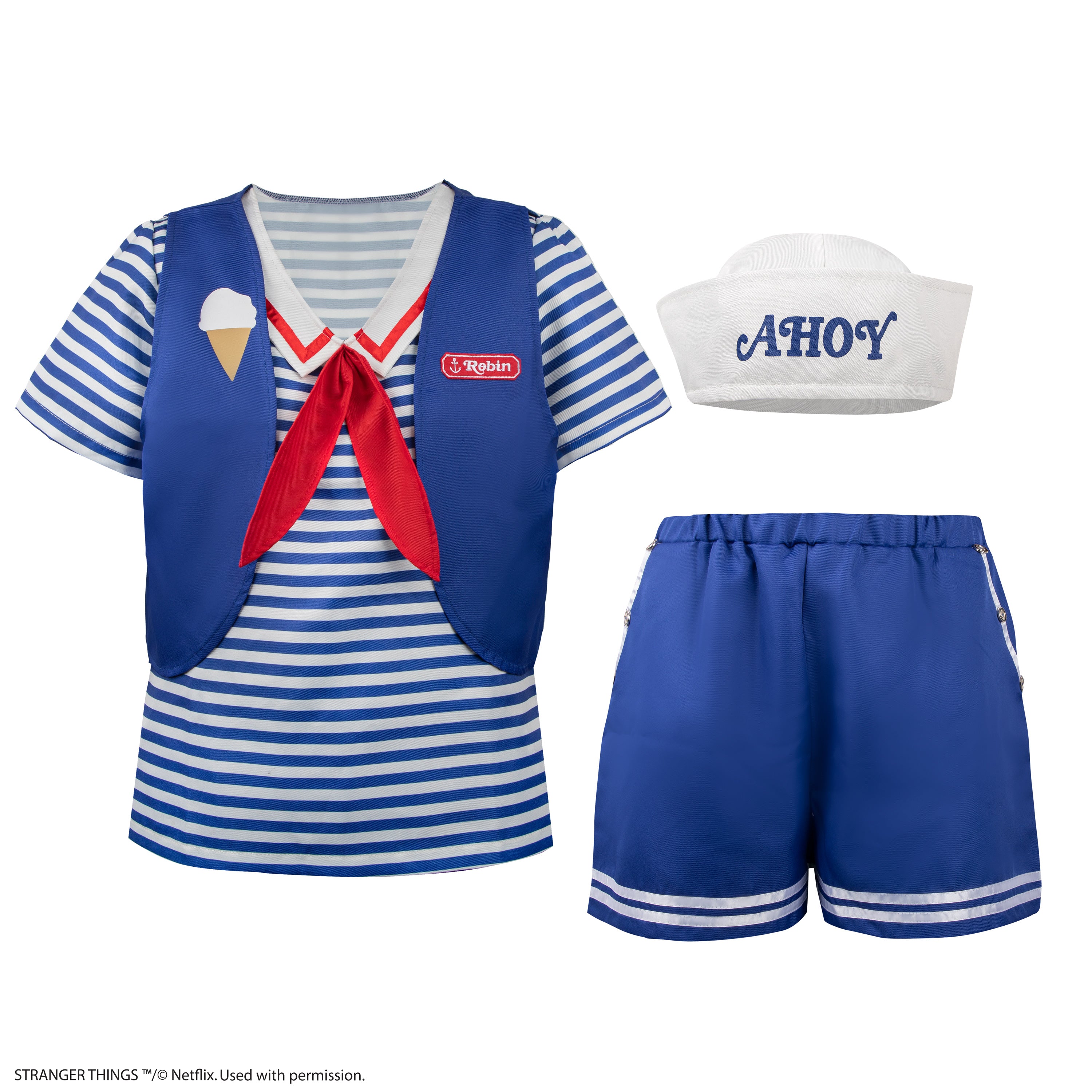 Scoops Ahoy Robin Costume | Stranger Things | Cinereplicas Cinereplicas USA Scoops Ahoy Robin Costume | Stranger Things | Cinereplicas Cinereplicas USA