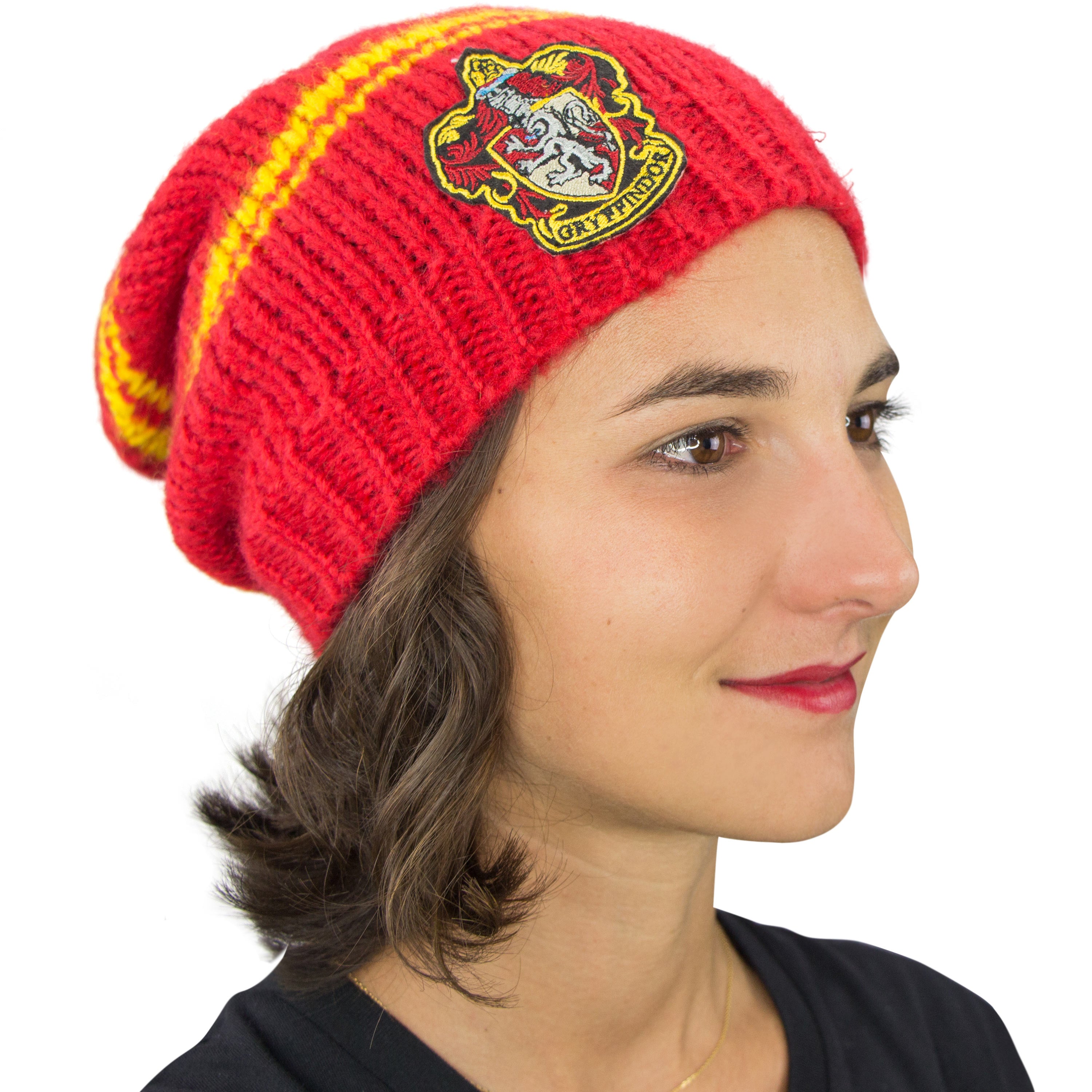 Embroidered Slouchy Beanie - Red