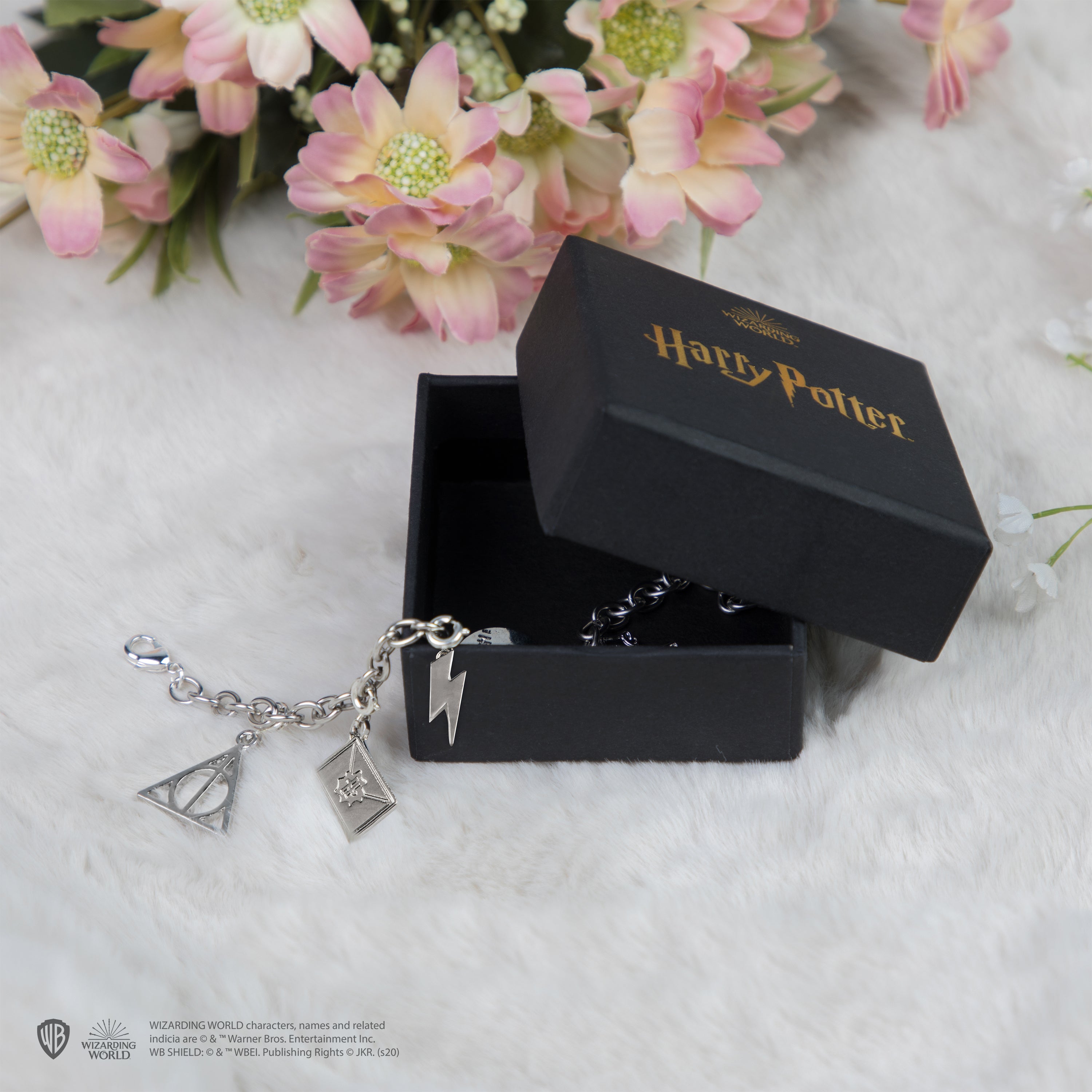 Bracelet Charms avec 5 Charms - 3 Reliques Harry Potter