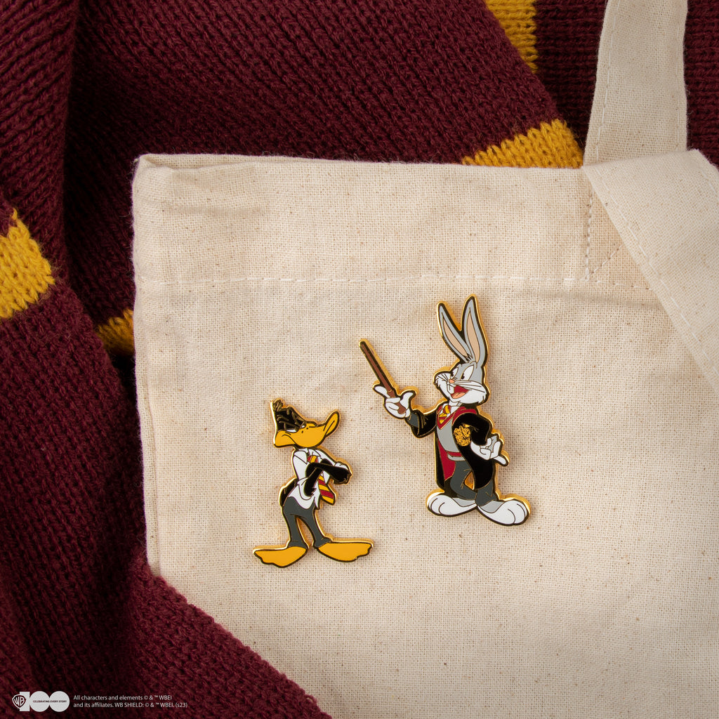 Set of 2 Bugs Bunny & Daffy Duck at Hogwarts Pin Badges