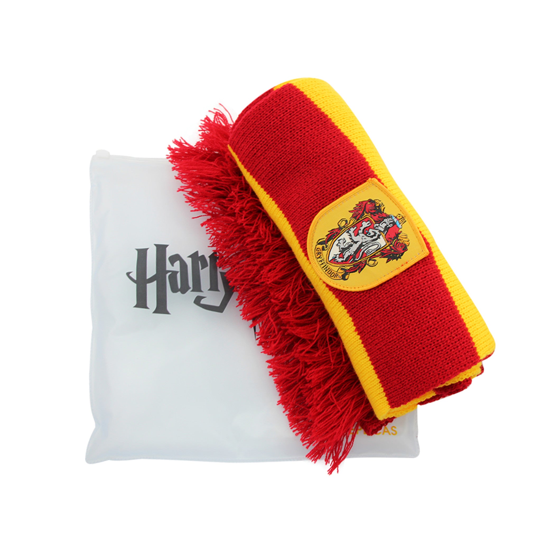 Bufanda de Harry Potter Gryffindor House con parche de piel sintética, Rojo  